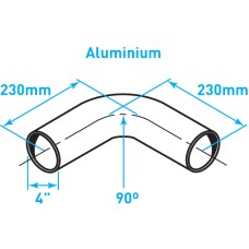 Exhaust Elbow 90º Bend (Short Radius), ​Aluminized Steel - 4"